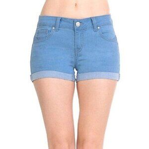 Wax Light Blue Denim Stretchy Shorts